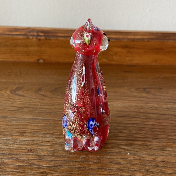 Vintage Murano millefiori Cat Glass Art Figurine Paperweight Decor MCM - Picture 4 of 6